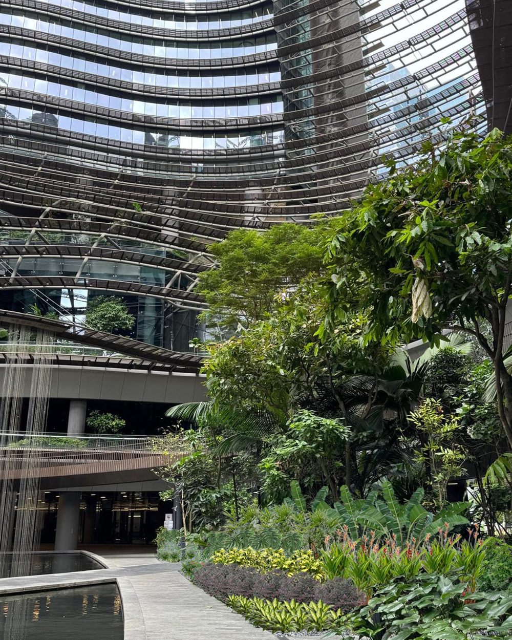 Physical landscape operations - layered planting at Marina One, Singapore
