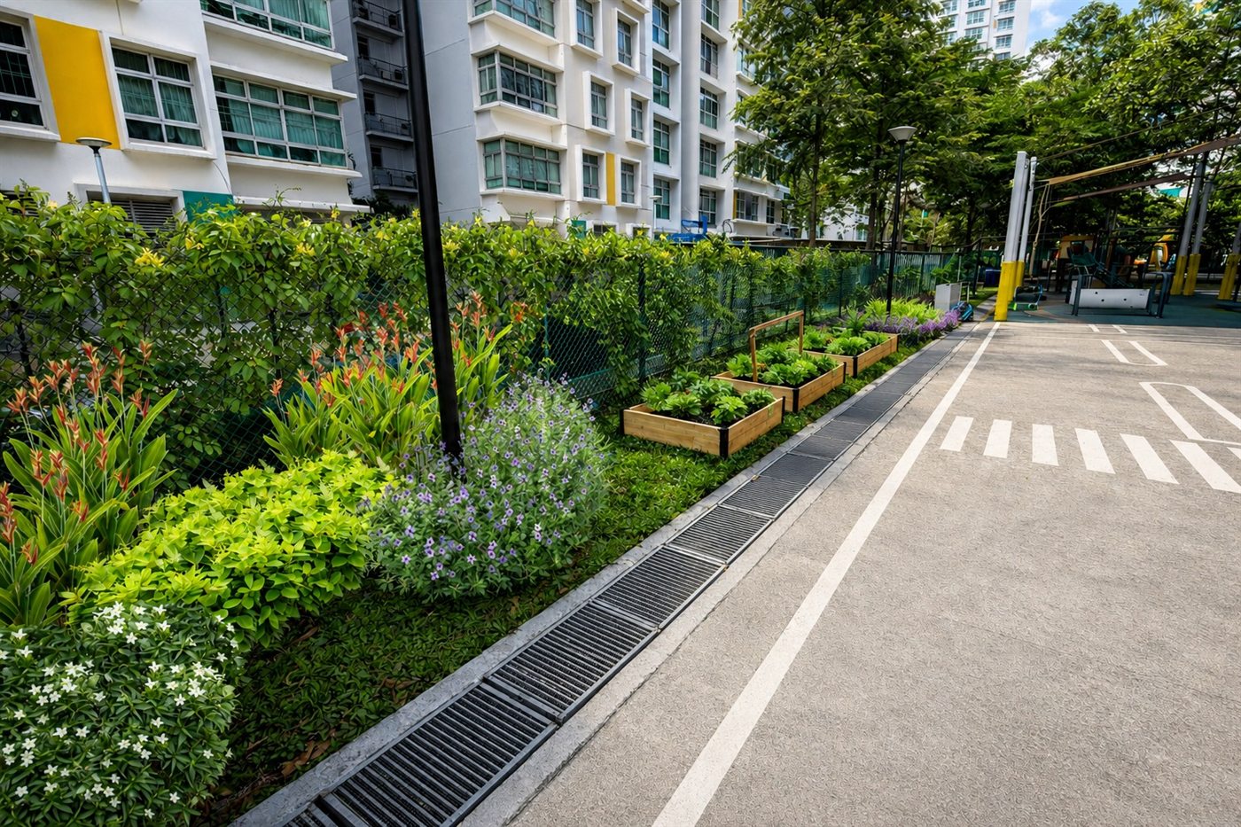 Green play space at Sengkang Kindergarten